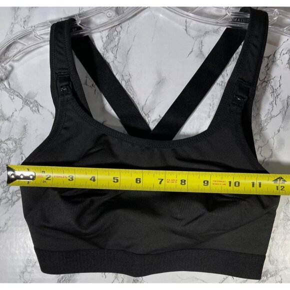 Time and Tru Nursing Sports Bra Black Cross Back Padded Size M - Picture 4 of 8